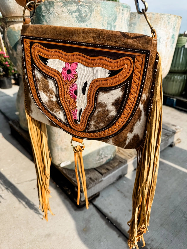 Lovely Longhorn Pink Crossbody
