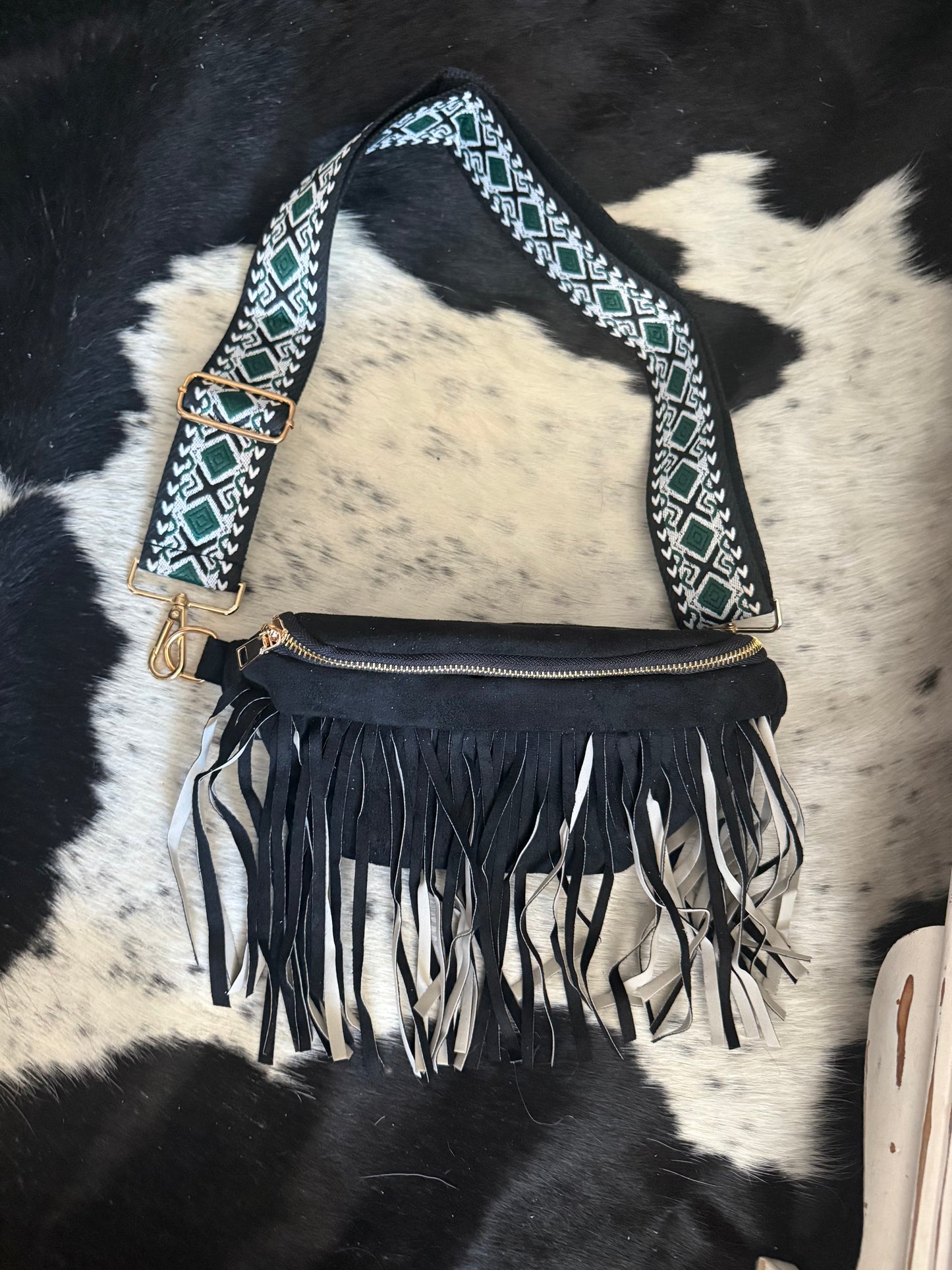 Ivory Fringe Fanny Bag