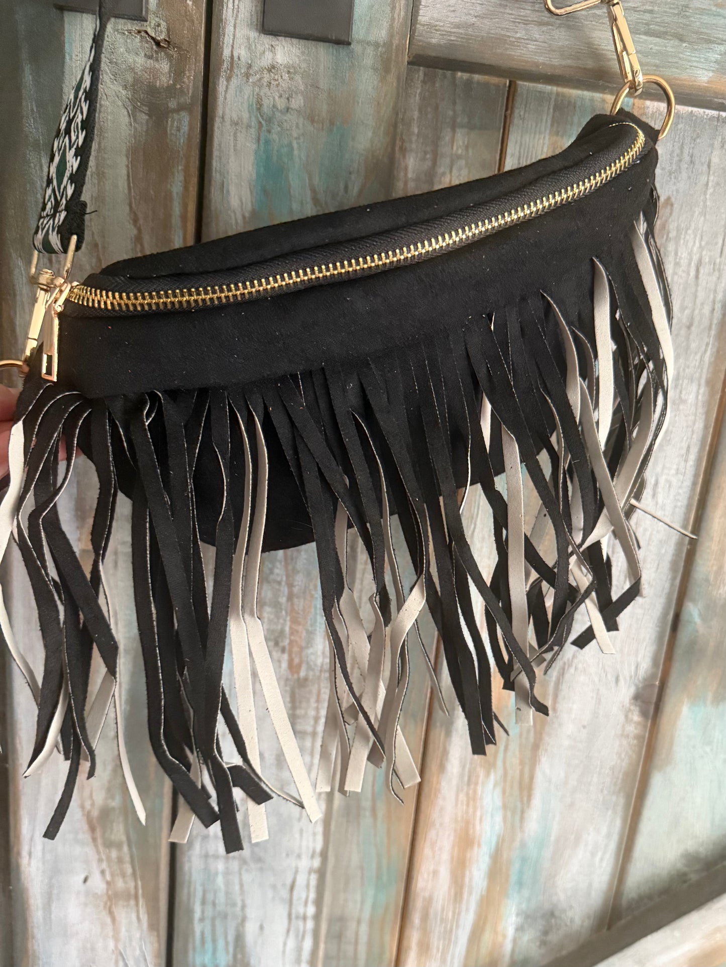 Ivory Fringe Fanny Bag