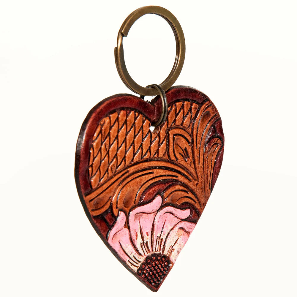 Heart & Flower keychain