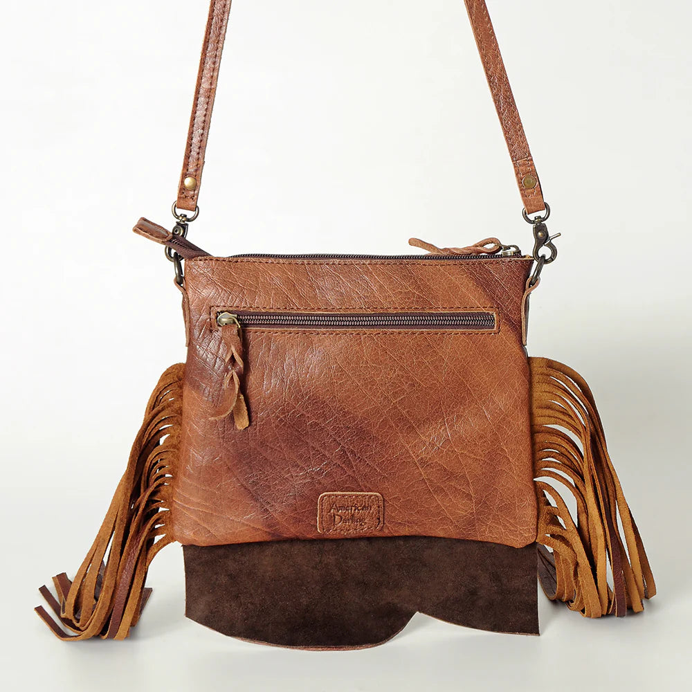 Stitched leather crossbody
