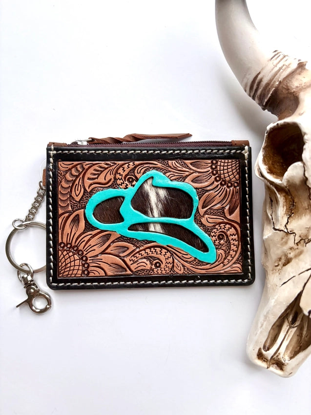 Tooled Leather Keychain wallet