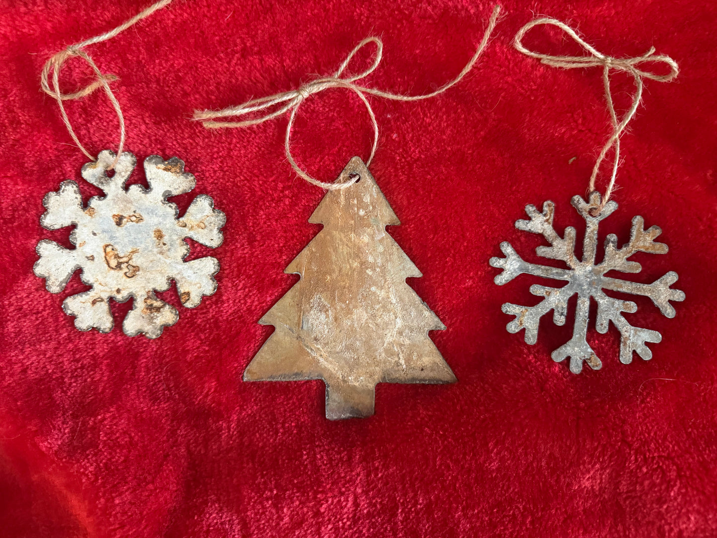 Rustic Metal christmas ornaments