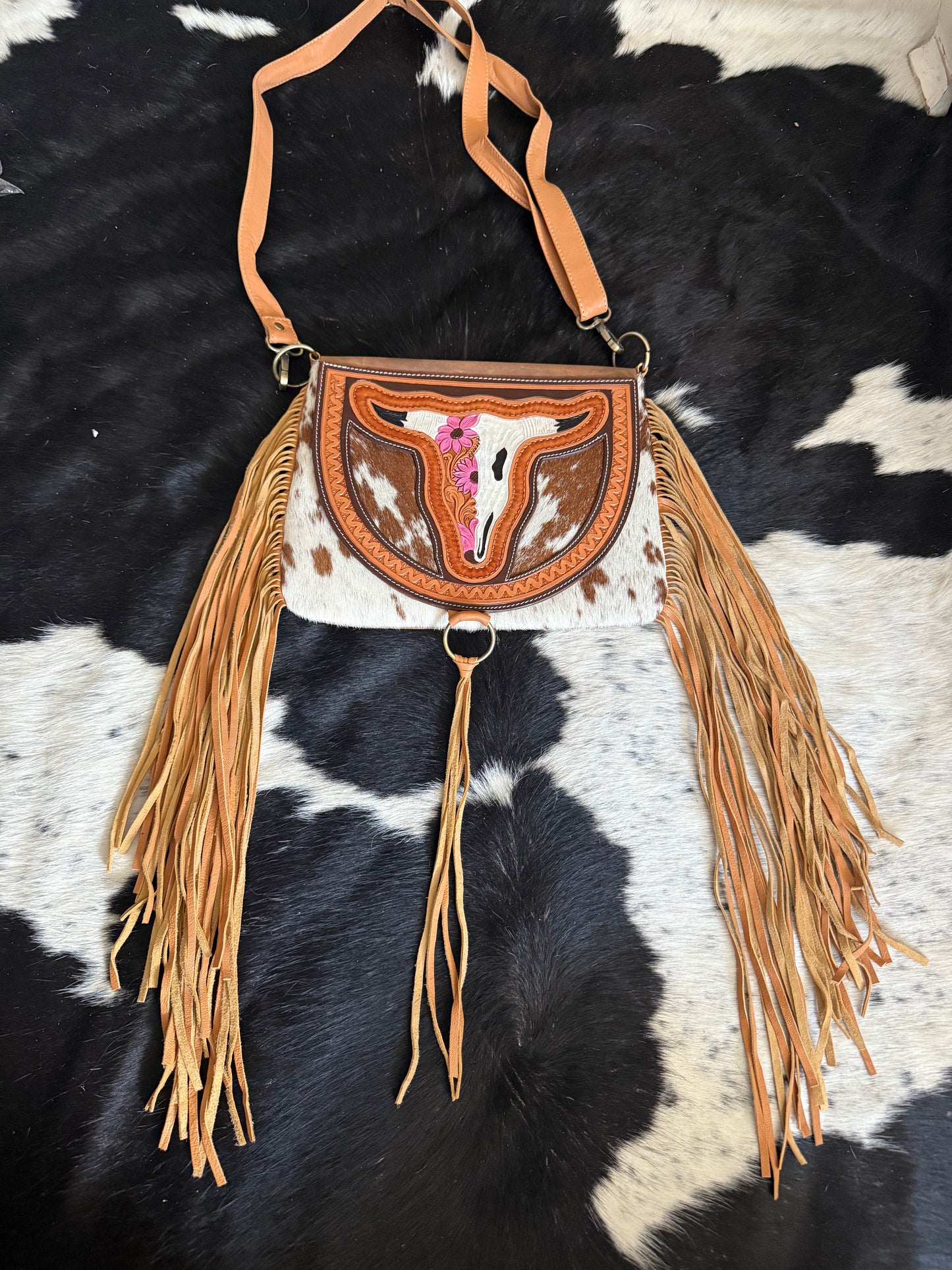 Lovely Longhorn Pink Crossbody