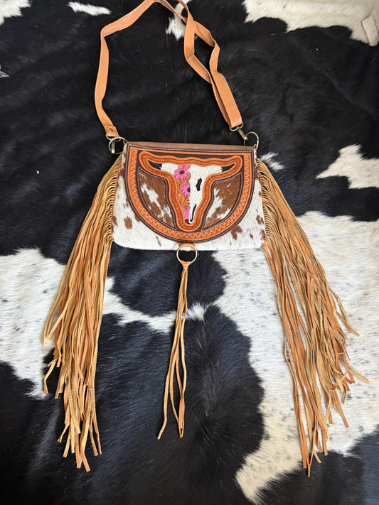 Lovely Longhorn Pink Crossbody