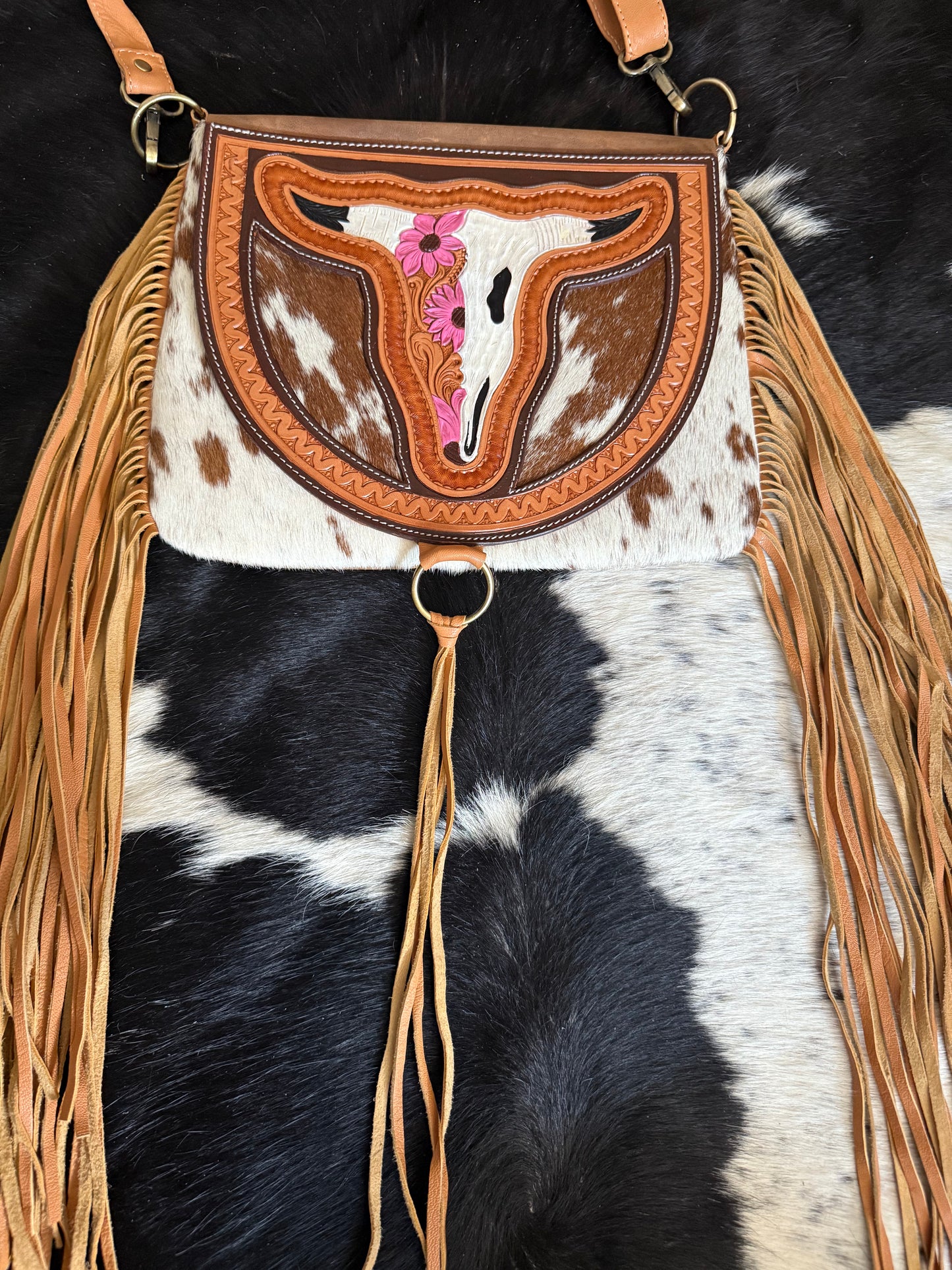 Lovely Longhorn Pink Crossbody