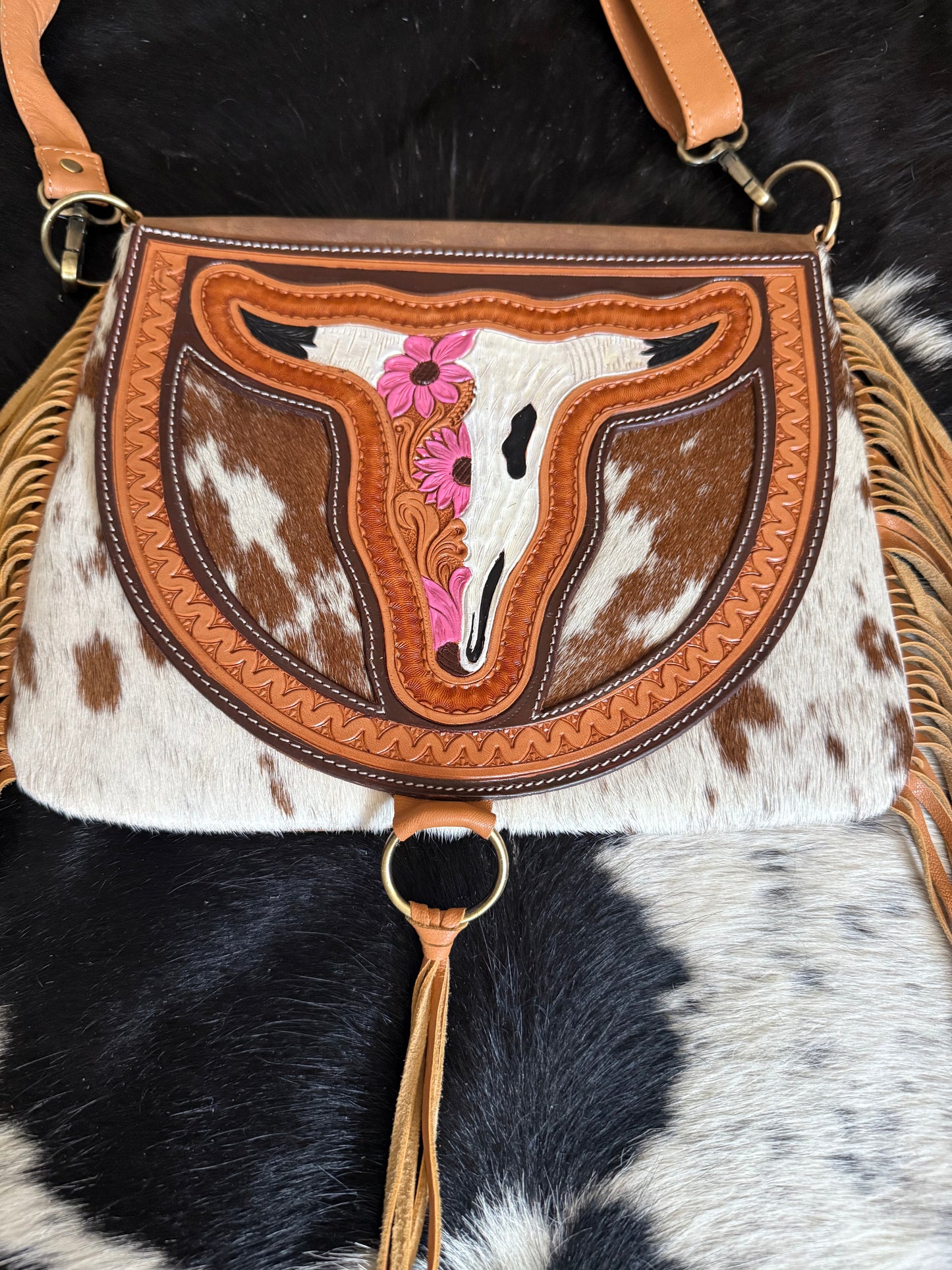 Lovely Longhorn Pink Crossbody